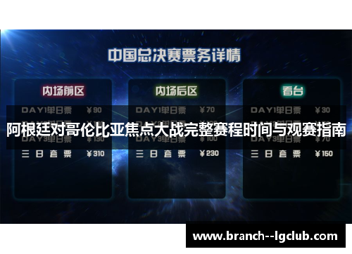 阿根廷对哥伦比亚焦点大战完整赛程时间与观赛指南